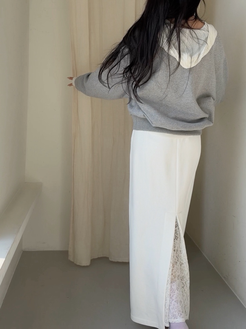 ELIA STUDIO東大門實拍26秋冬簡約直筒針織及踝長裙口袋抽繩直ELIA STUDIO長裙