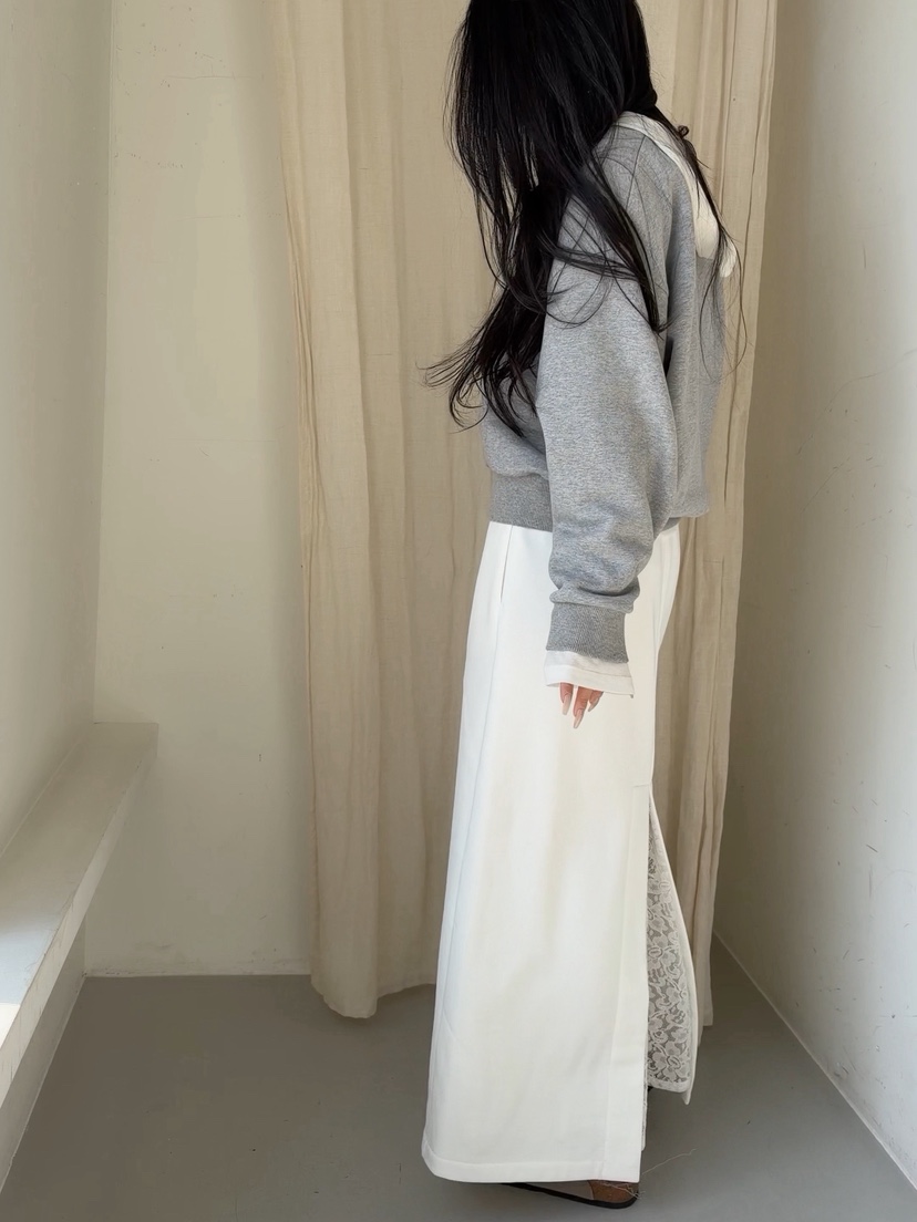ELIA STUDIO東大門實拍26秋冬簡約直筒針織及踝長裙口袋抽繩直ELIA STUDIO長裙