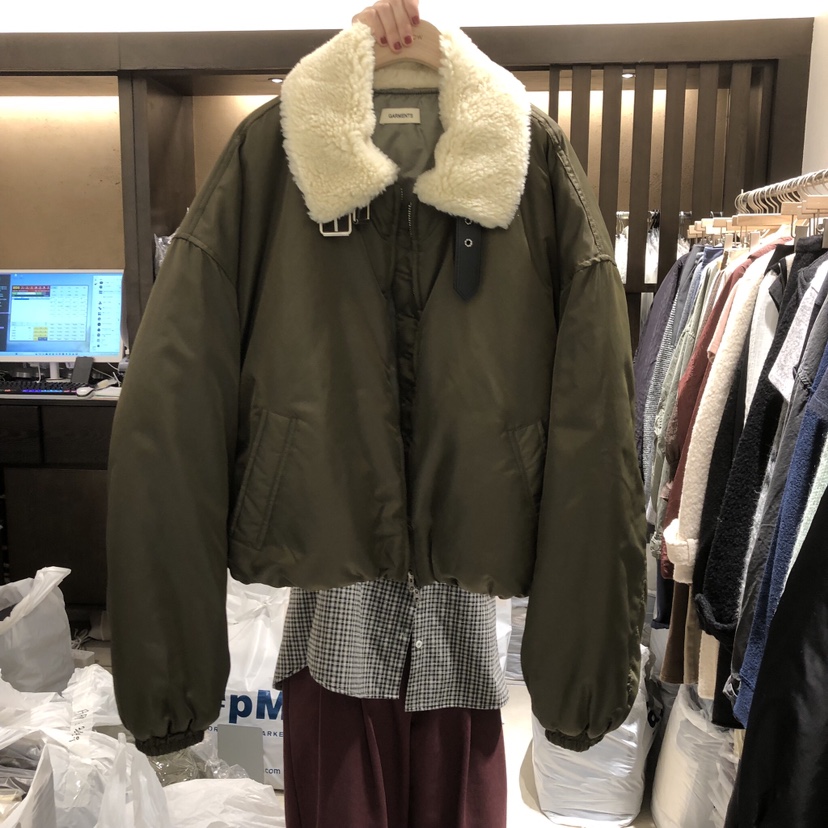 RAWROW/OUR PANTRY韓國直郵26秋冬短款毛領夾克短款落肩夾棉RAWROW/OUR PANTRY夾克圖色1