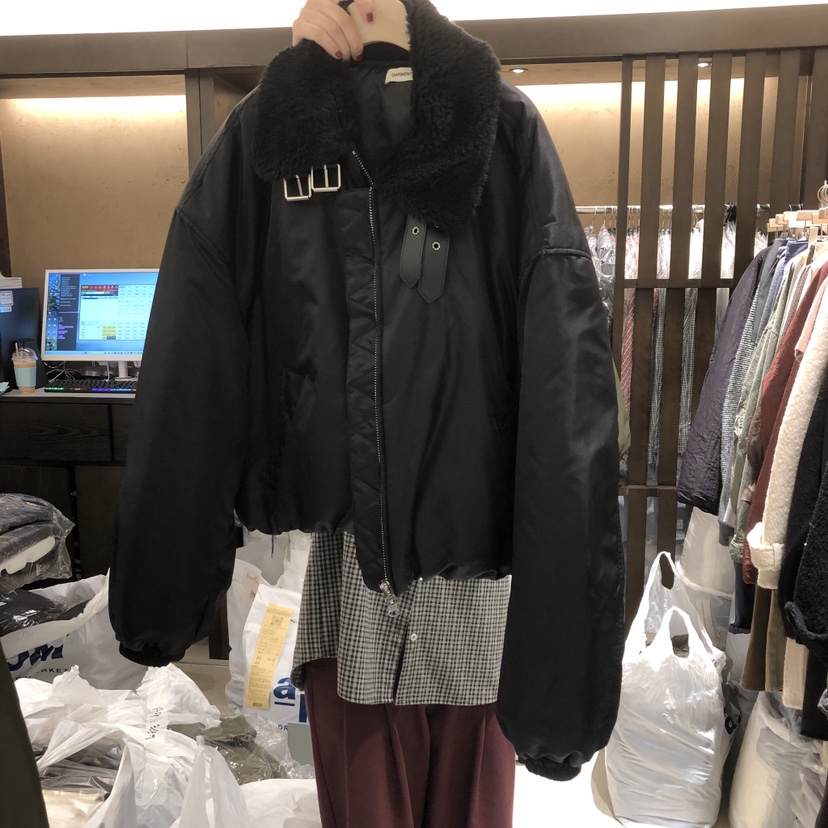 RAWROW/OUR PANTRY韓國直郵26秋冬短款毛領夾克短款落肩夾棉RAWROW/OUR PANTRY夾克圖色2