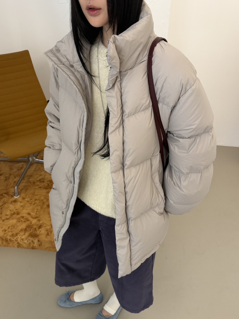 RIVER RAIN東大門代購26秋冬寬松立領羽絨服短款羽絨服羽絨服RIVER RAIN短款羽絨服