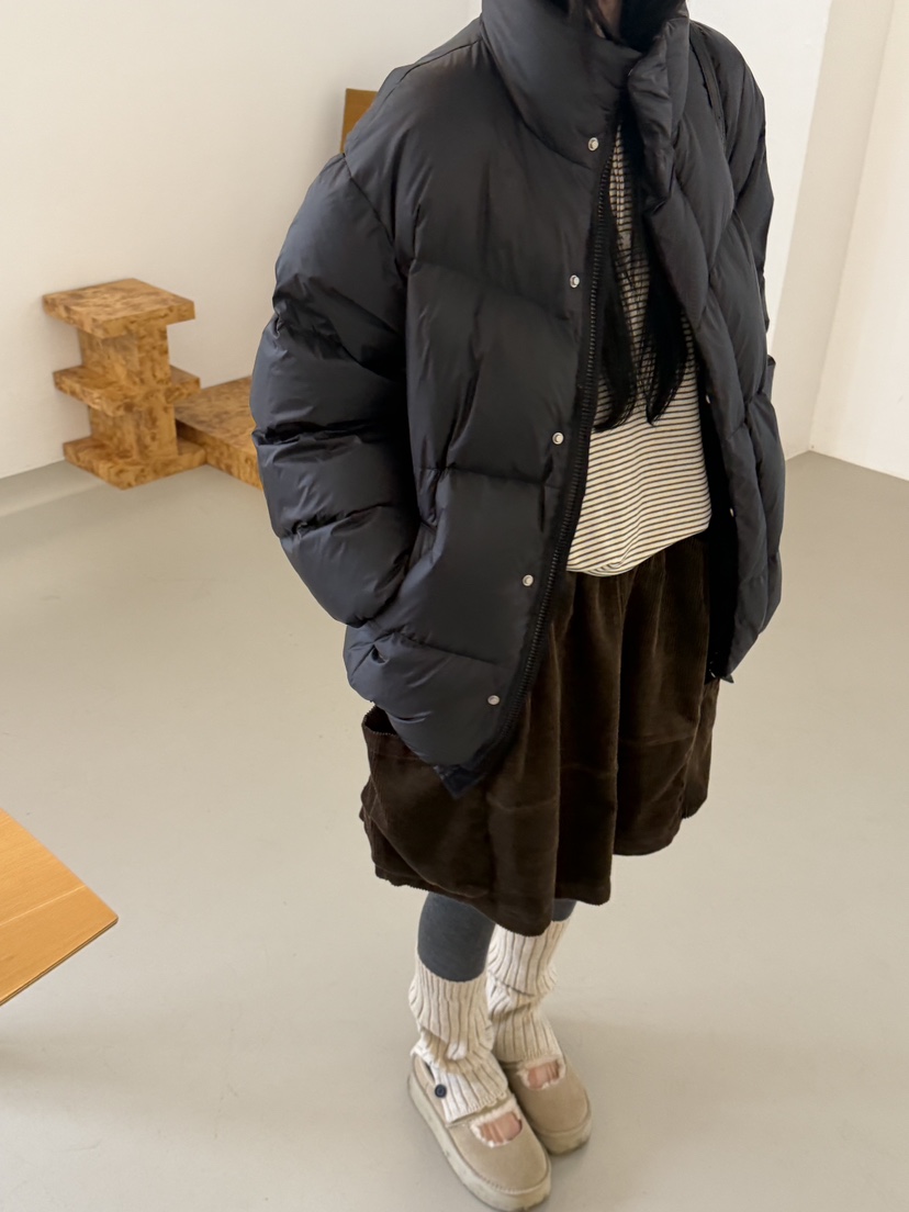 RIVER RAIN東大門代購26秋冬寬松立領羽絨服短款羽絨服羽絨服RIVER RAIN短款羽絨服