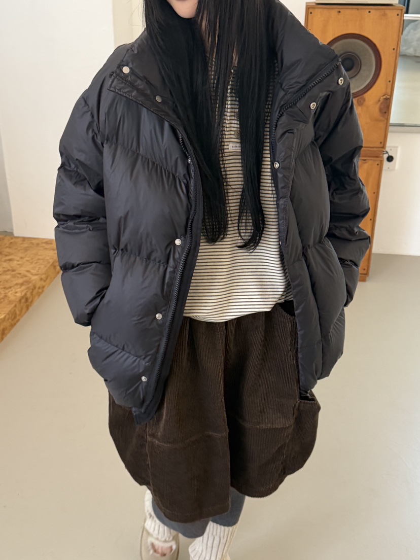 RIVER RAIN東大門代購26秋冬寬松立領羽絨服短款羽絨服羽絨服RIVER RAIN短款羽絨服