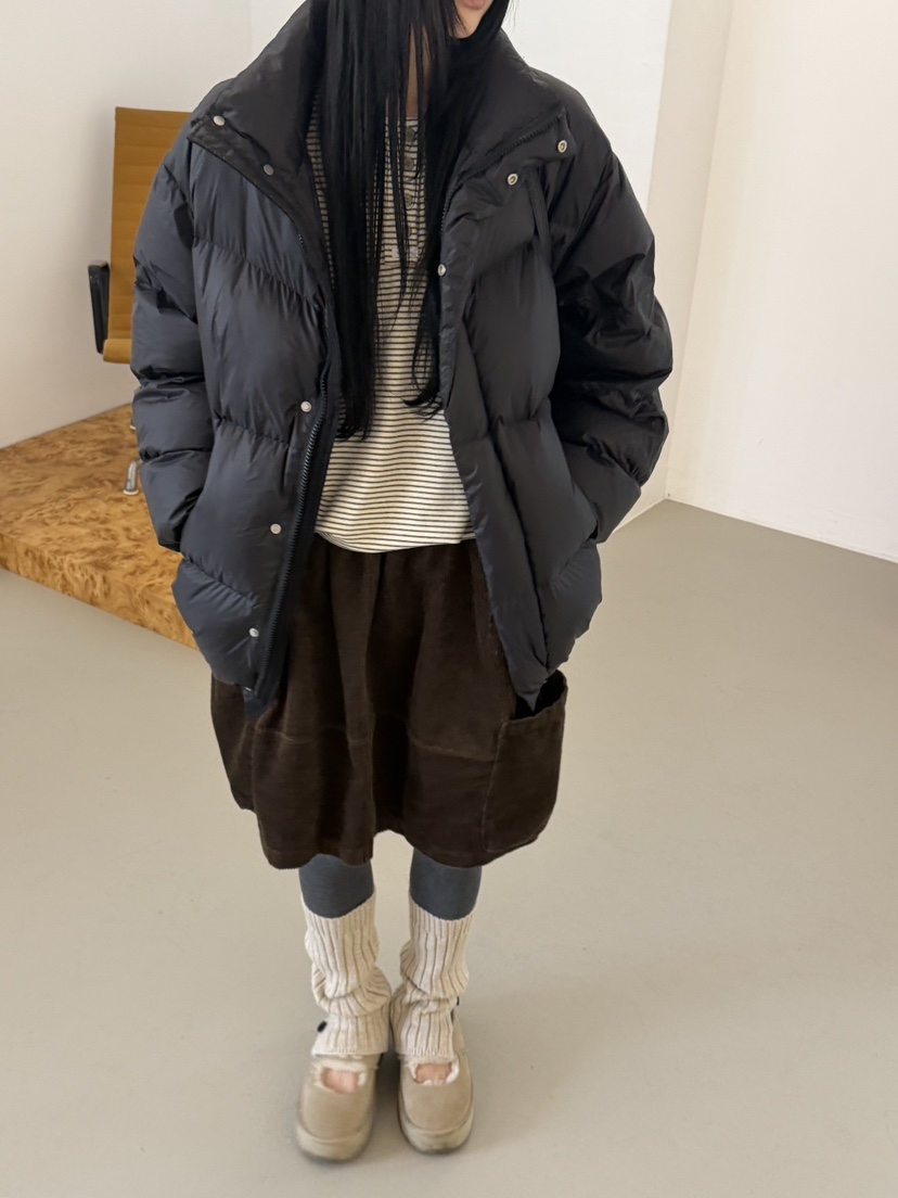 RIVER RAIN東大門代購26秋冬寬松立領羽絨服短款羽絨服羽絨服RIVER RAIN短款羽絨服