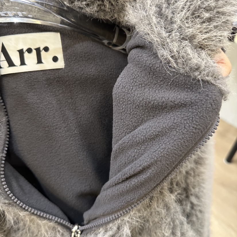 ARR韓國代購26秋冬短款立領毛絨拉鏈外套短款大衣拉鏈開合口袋ARR短款大衣