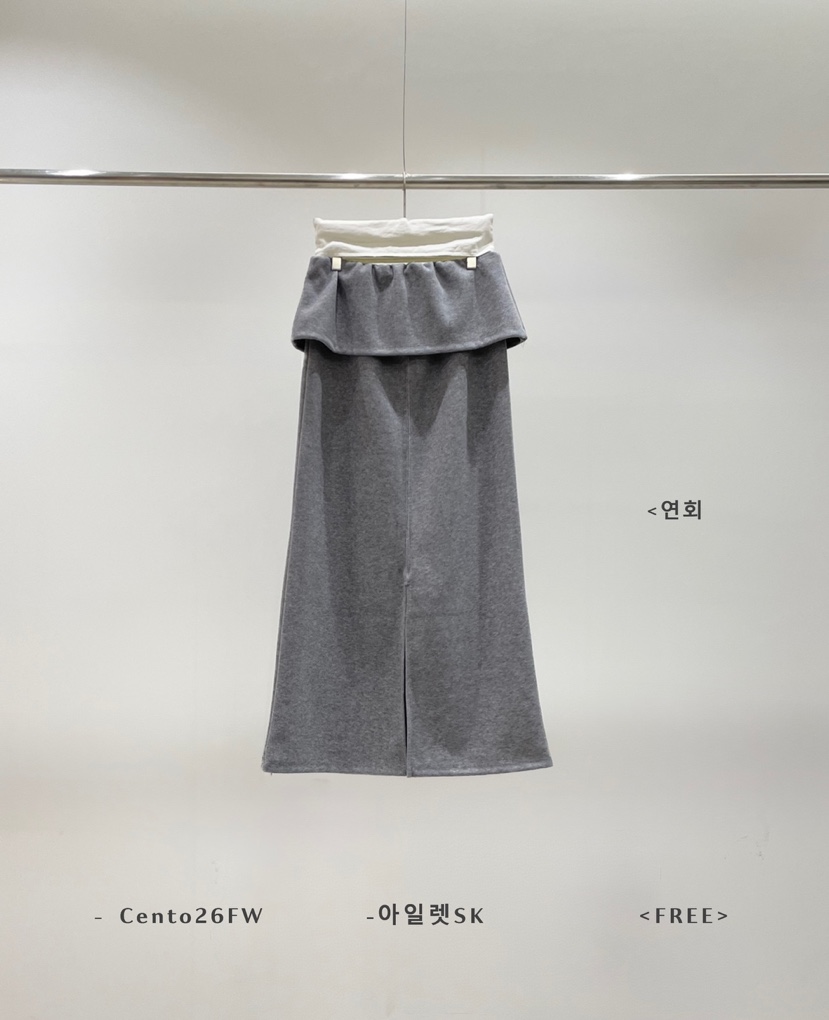 CENTO韓國代購26秋冬翻領鉚釘直筒長裙孔眼直筒CENTO長裙