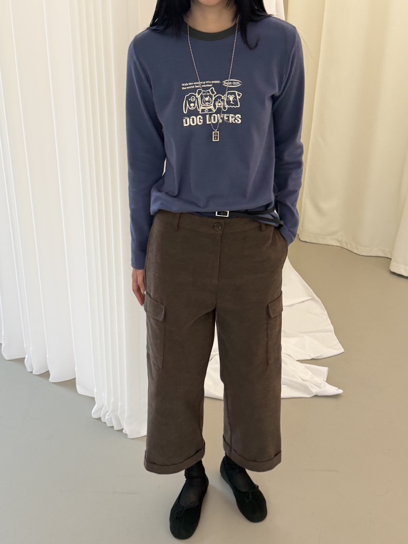 RIVER RAIN韓國直郵26秋冬工裝七分休閑褲工裝直筒RIVER RAIN休閑褲