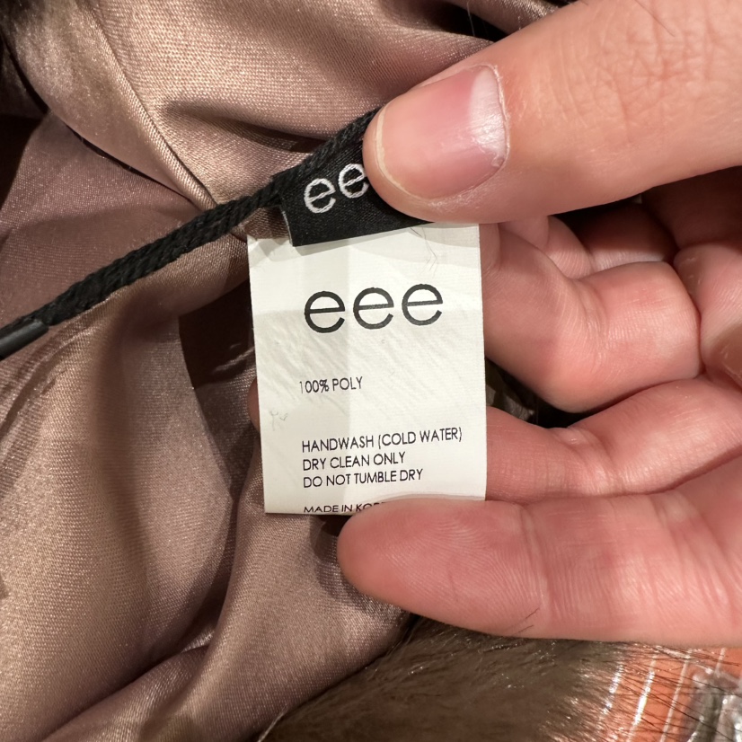 EEE韓國直郵26秋冬短款毛領皮草外套短款大衣含毛領短款落肩翻EEE短款大衣
