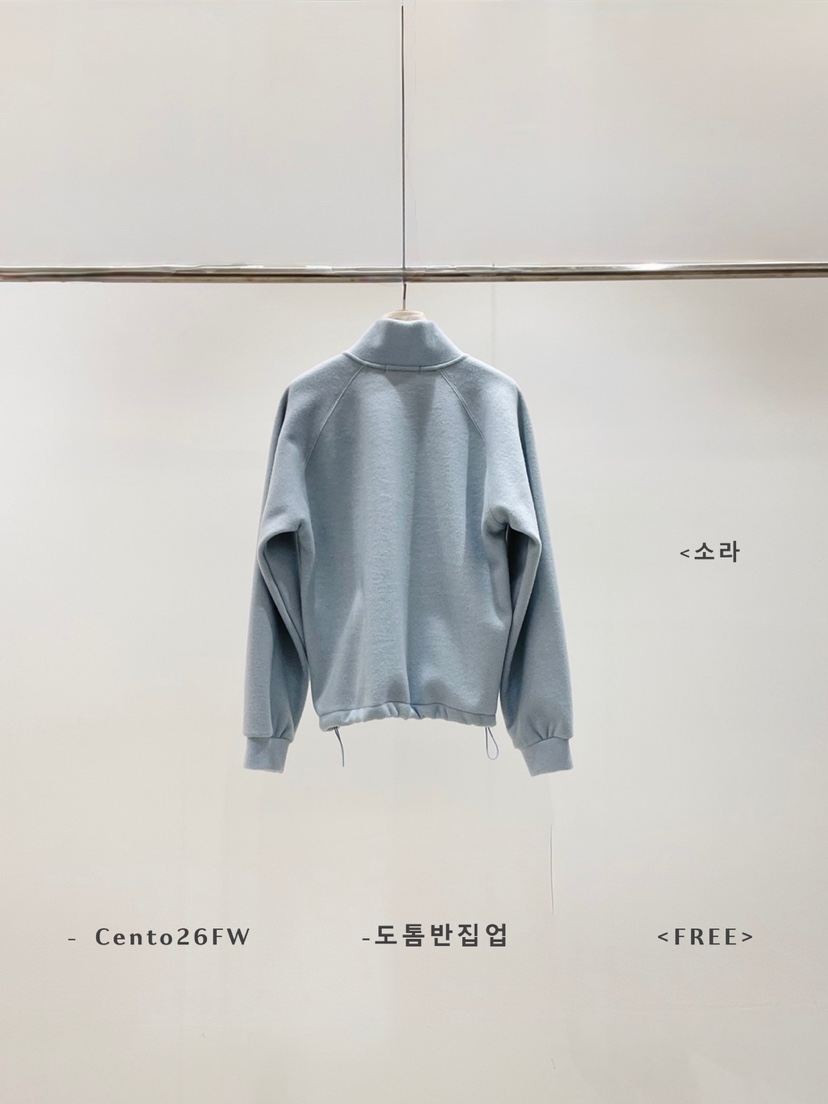 CENTO韓國直郵26秋冬厚款半拉鏈立領衛衣半拉鏈立領抽繩落肩CENTO衛衣