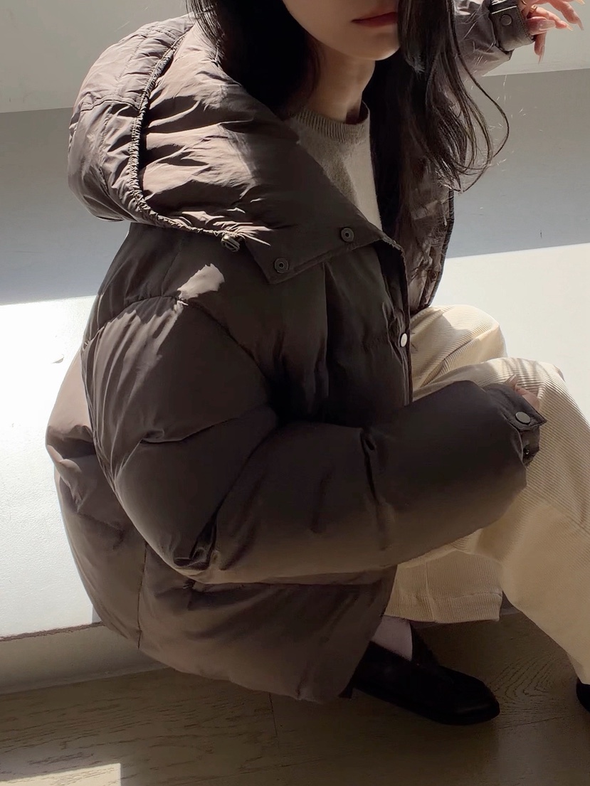 ELIA STUDIO韓國代購26秋冬短款連帽羽絨服短款羽絨服可調節羽ELIA STUDIO短款羽絨服