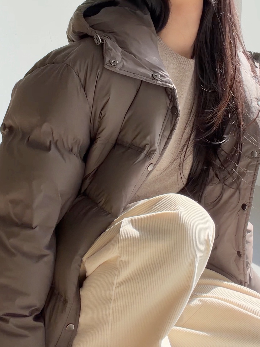 ELIA STUDIO韓國代購26秋冬短款連帽羽絨服短款羽絨服可調節羽ELIA STUDIO短款羽絨服