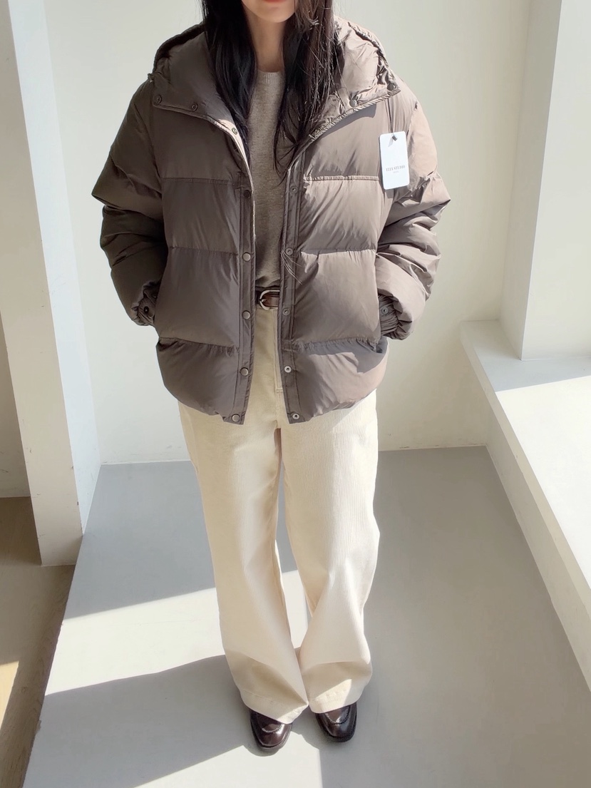 ELIA STUDIO韓國代購26秋冬短款連帽羽絨服短款羽絨服可調節羽ELIA STUDIO短款羽絨服