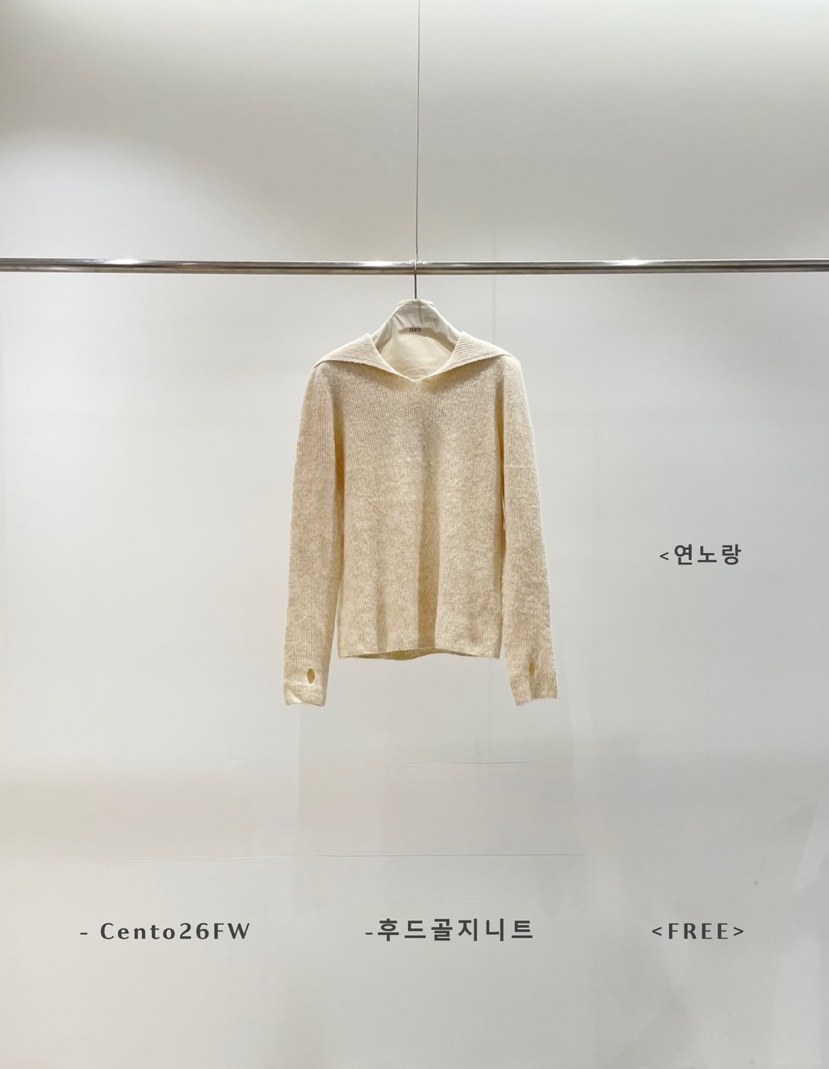 CENTO韓國直郵26秋冬連帽針織羅紋衫針織衫連帽衫寬松羅紋CENTO針織衫圖色2