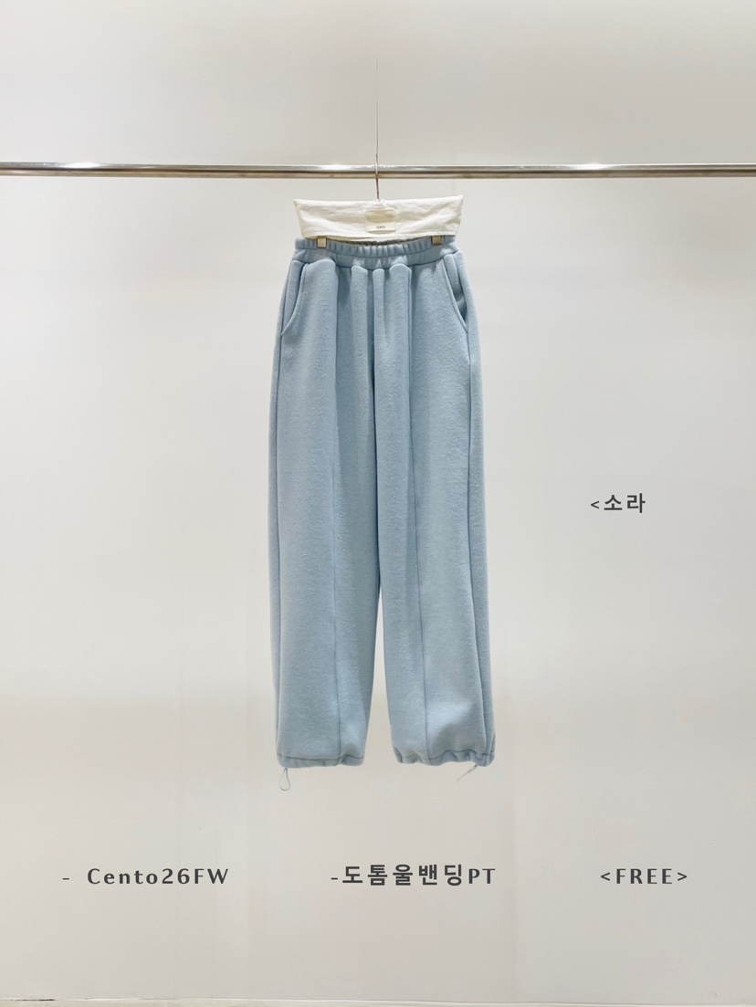 CENTO韓國直郵26秋冬厚款松緊束腳休閑褲可調節口袋抽繩CENTO休閑褲圖色1