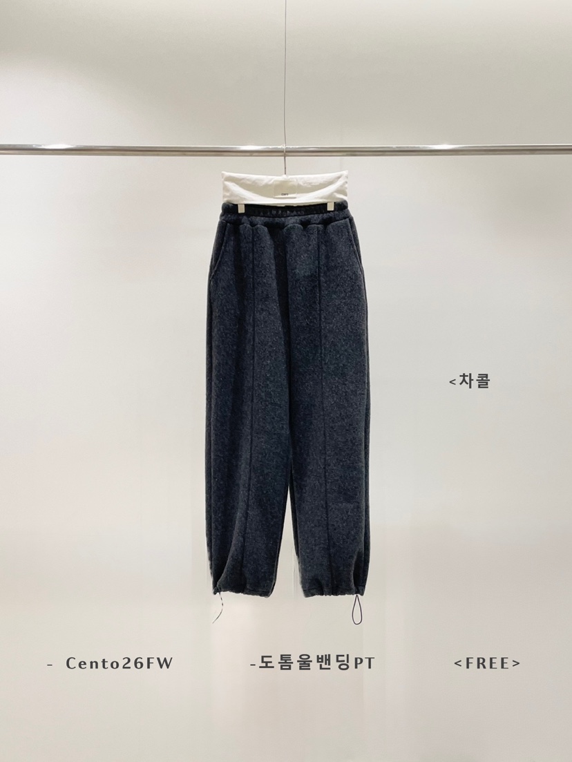 CENTO韓國直郵26秋冬厚款松緊束腳休閑褲可調節口袋抽繩CENTO休閑褲圖色2