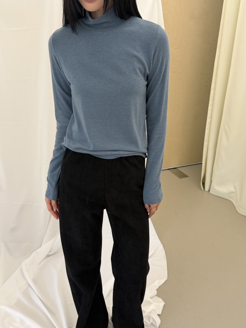 RIVER RAIN韓國代購26秋冬半高領針織打底衫長袖T恤修身高領RIVER RAIN長袖T恤
