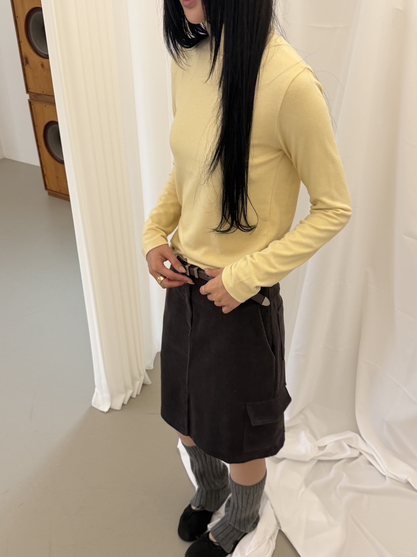 RIVER RAIN韓國代購26秋冬半高領針織打底衫長袖T恤修身高領RIVER RAIN長袖T恤