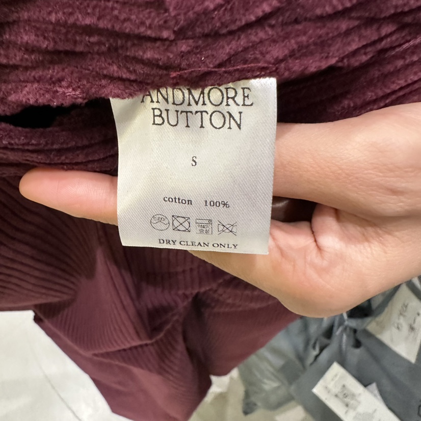 ANDMORE BUTTON韓國代購26秋冬燈芯絨直筒休閑褲口袋直筒紐扣ANDMORE BUTTON休閑褲