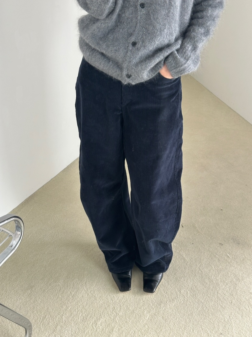 SOF東大門實拍26秋冬高腰燈芯絨闊腿休閑褲闊腿褲高腰SOF休閑褲圖色1