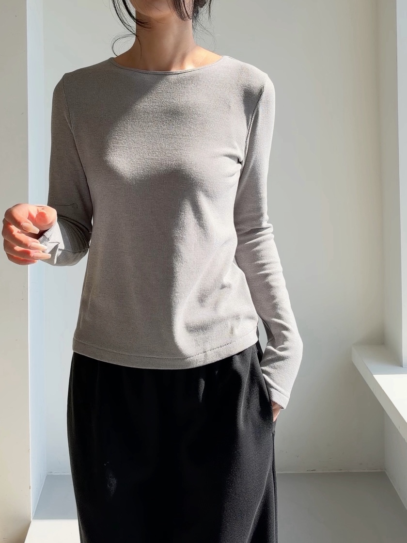 ELIA STUDIO韓國直郵26秋冬圓領長袖基礎T恤長袖T恤圓領寬松ELIA STUDIO長袖T恤