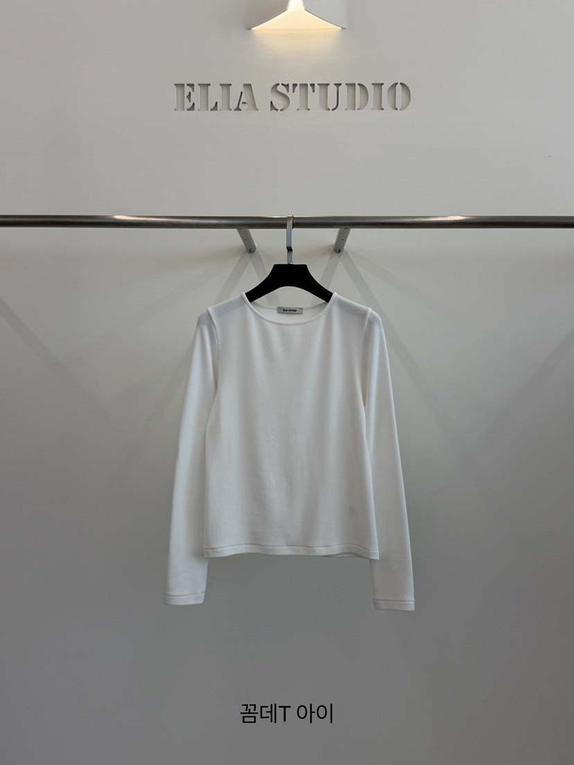 ELIA STUDIO韓國直郵26秋冬圓領長袖基礎T恤長袖T恤圓領寬松ELIA STUDIO長袖T恤圖色1