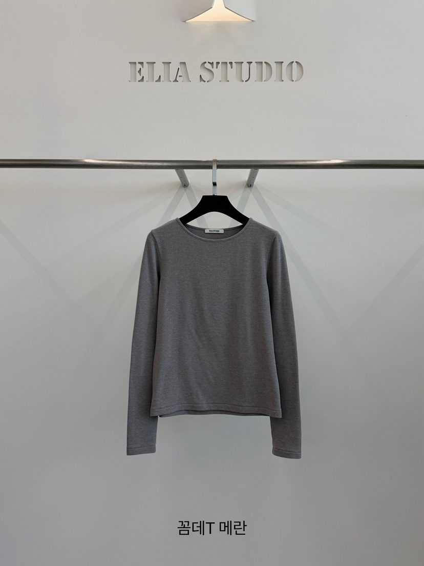 ELIA STUDIO韓國直郵26秋冬圓領長袖基礎T恤長袖T恤圓領寬松ELIA STUDIO長袖T恤圖色2