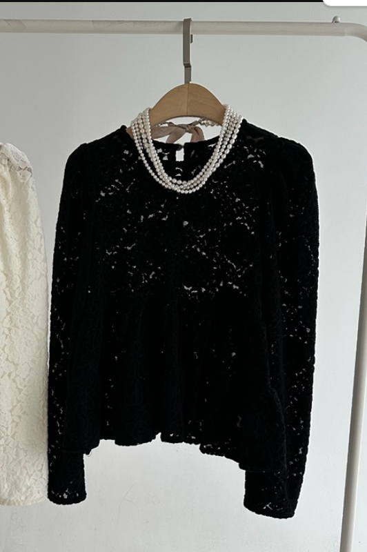 JENNY 1976東大門代購26秋冬蕾絲布萊爾上衣襯衫蕾絲衫不含配JENNY 1976襯衫/蕾絲衫圖色2