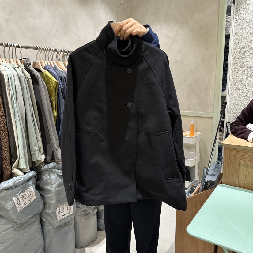 DELI JENNY東大門直郵26秋冬撞色翻領通勤夾克插肩袖單排扣口DELI JENNY夾克圖色3