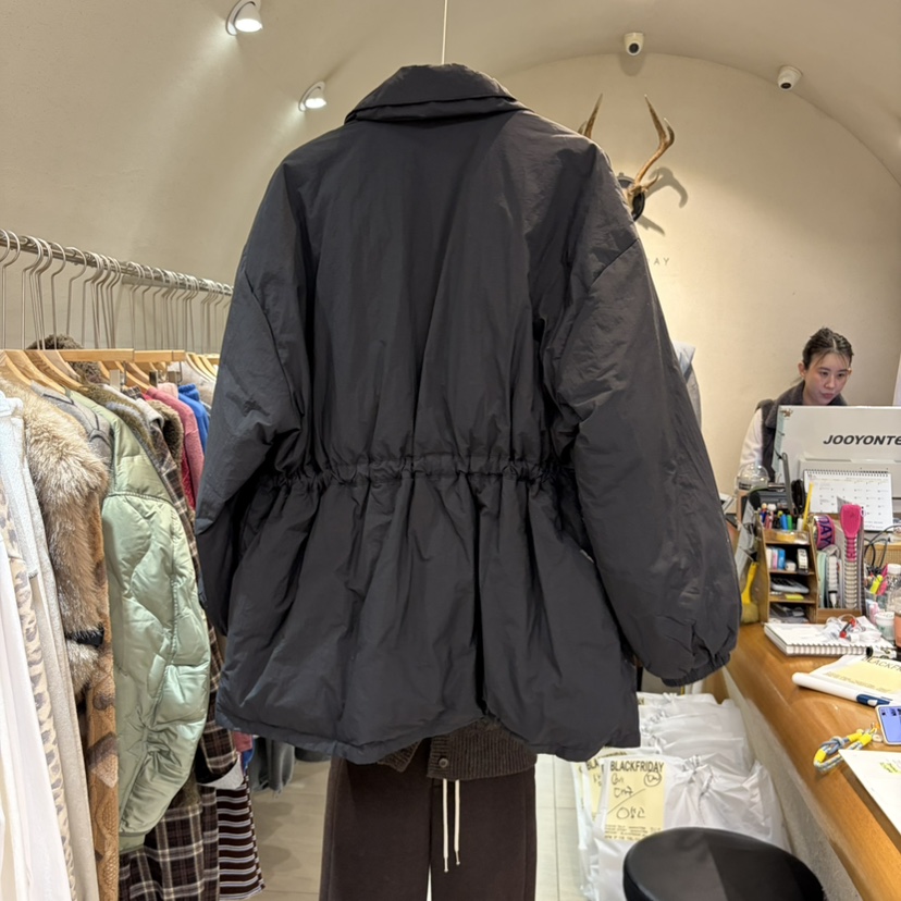 BLACK FRIDAY東大門代購26秋冬短款立領收腰不含圍巾棉和鴨絨BLACK FRIDAY短款羽絨服