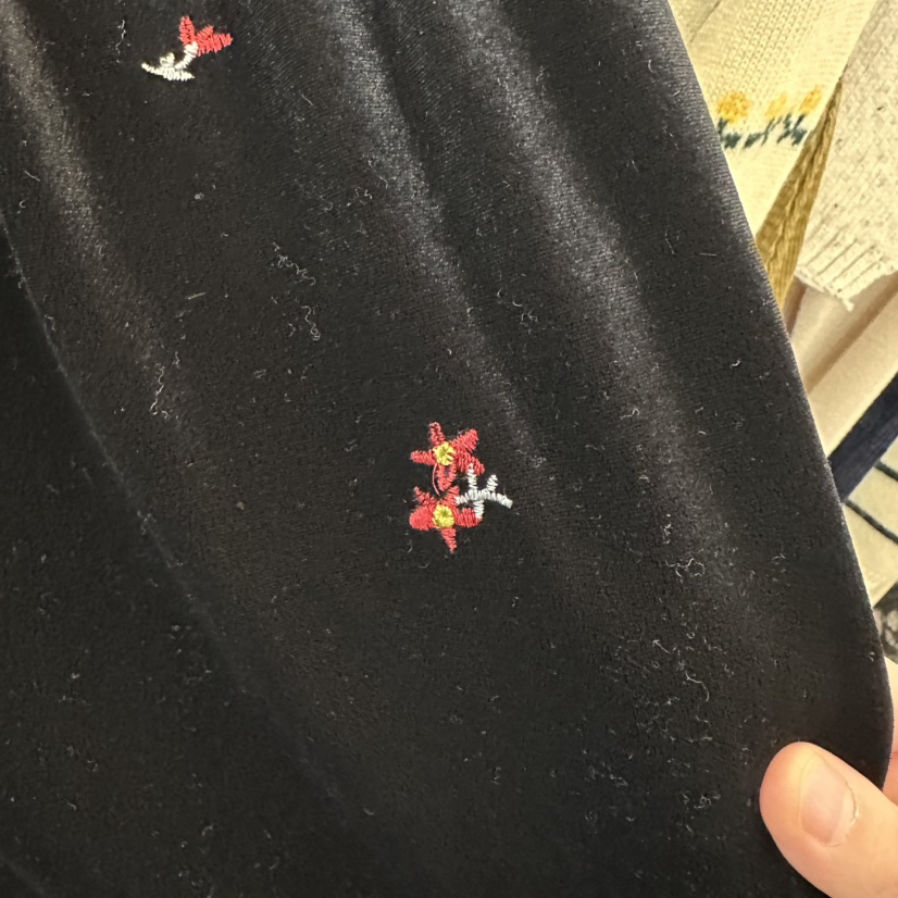 LTMS東大門直郵26秋冬絲絨刺繡闊腿休閑褲天鵝絨闊腿褲刺繡抽LTMS休閑褲
