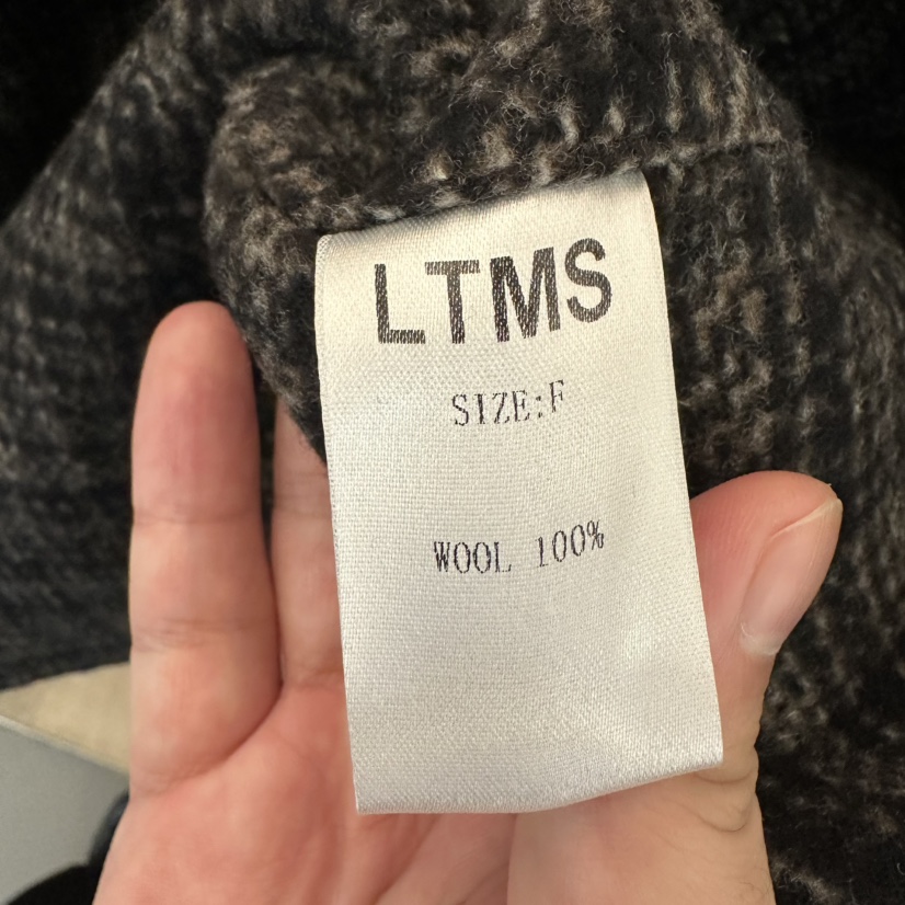 LTMS韓國直郵26秋冬復古格紋中長款毛呢大衣中長款大衣雙排扣LTMS中長款大衣
