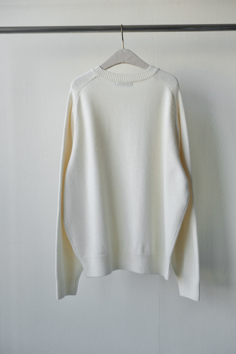 SORBET/FLAT WHITE東大門代購26秋冬寬松圓領針織衫插肩袖圓領SORBET/FLAT WHITE針織衫