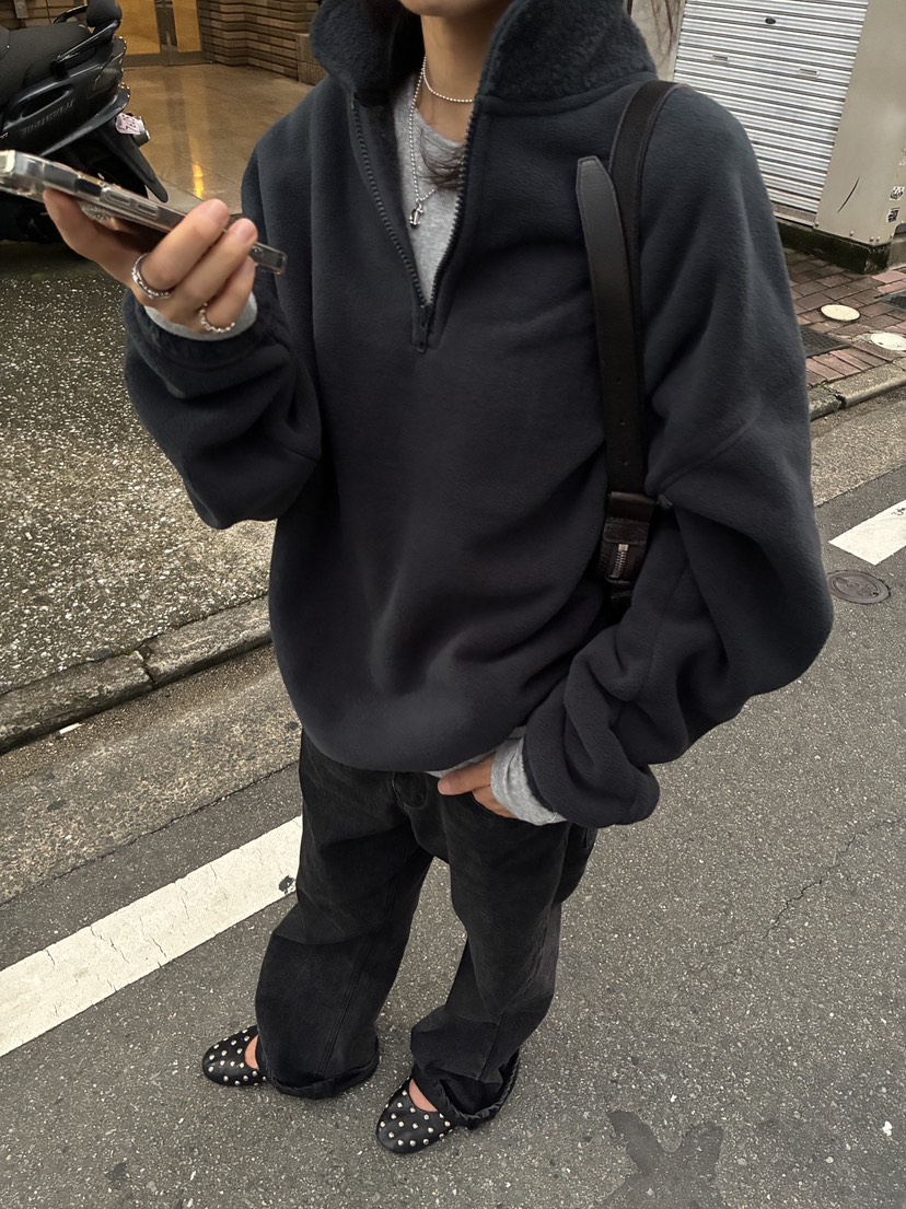 ROMANTICIZE東大門直郵26秋冬半拉鏈搖粒絨衛衣半拉鏈羊羔絨立ROMANTICIZE衛衣