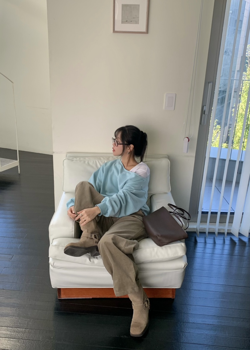 OUPPT韓國直郵26秋冬燈芯絨工裝闊腿休閑褲燈芯絨口袋工裝寬松OUPPT休閑褲