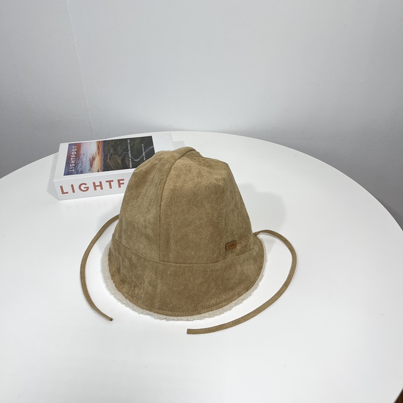 LOVELY HAT東大門代購26秋冬加絨系帶保暖漁夫帽帽子加絨系帶LOVELY HAT帽子圖色5