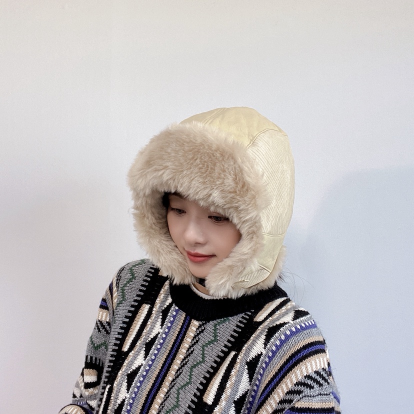LOVELY HAT韓國代購26秋冬毛絨護耳保暖帽帽子燈芯絨毛絨LOVELY HAT帽子