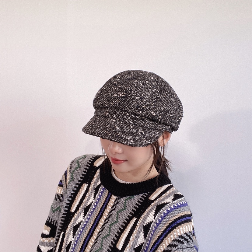 LOVELY HAT東大門代購26秋冬復古雜色鴨嘴帽帽子LOVELY HAT帽子