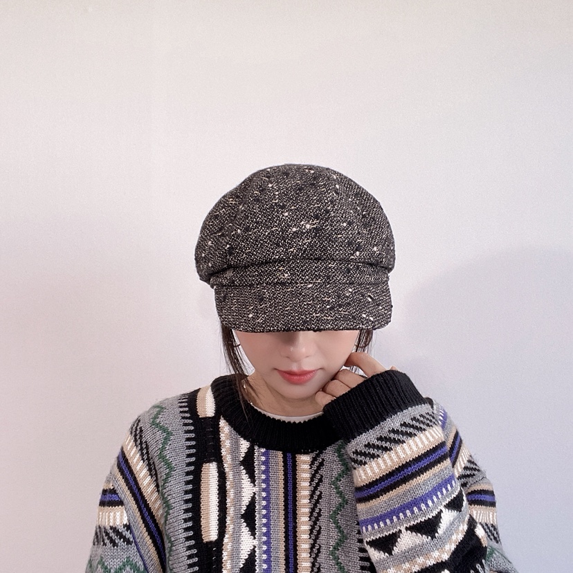 LOVELY HAT東大門代購26秋冬復古雜色鴨嘴帽帽子LOVELY HAT帽子