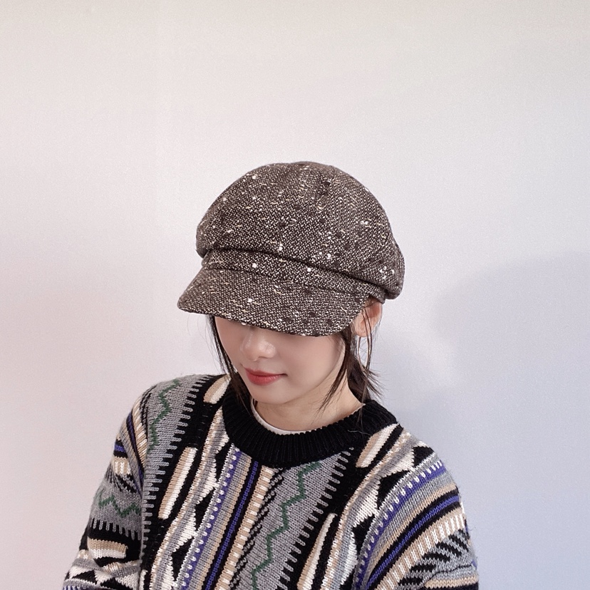LOVELY HAT東大門代購26秋冬復古雜色鴨嘴帽帽子LOVELY HAT帽子