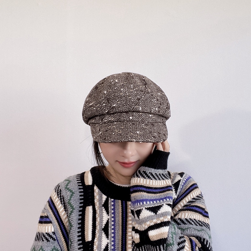 LOVELY HAT東大門代購26秋冬復古雜色鴨嘴帽帽子LOVELY HAT帽子
