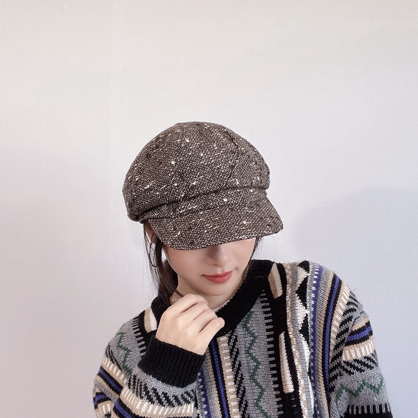 LOVELY HAT東大門代購26秋冬復古雜色鴨嘴帽帽子LOVELY HAT帽子