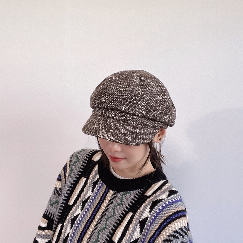 LOVELY HAT東大門代購26秋冬復古雜色鴨嘴帽帽子LOVELY HAT帽子