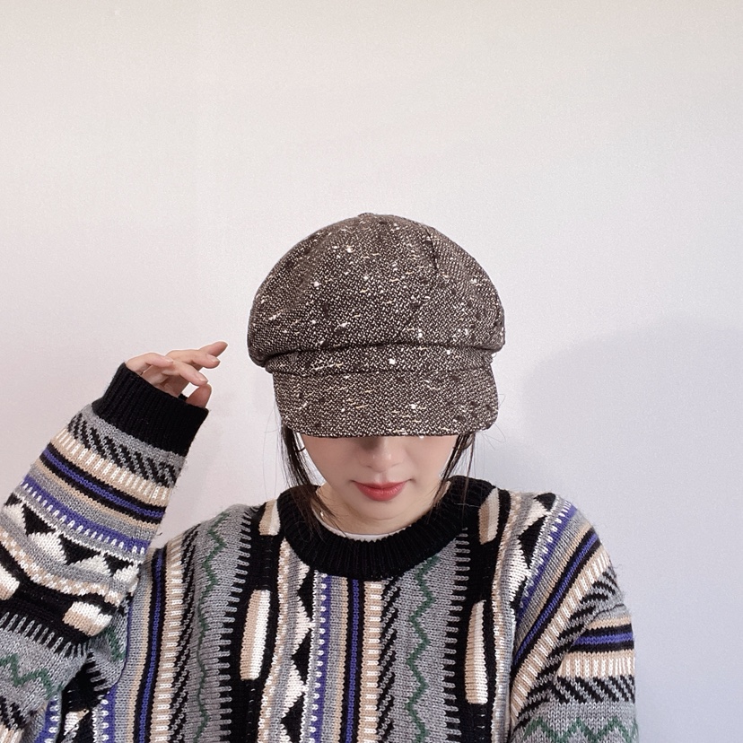 LOVELY HAT東大門代購26秋冬復古雜色鴨嘴帽帽子LOVELY HAT帽子