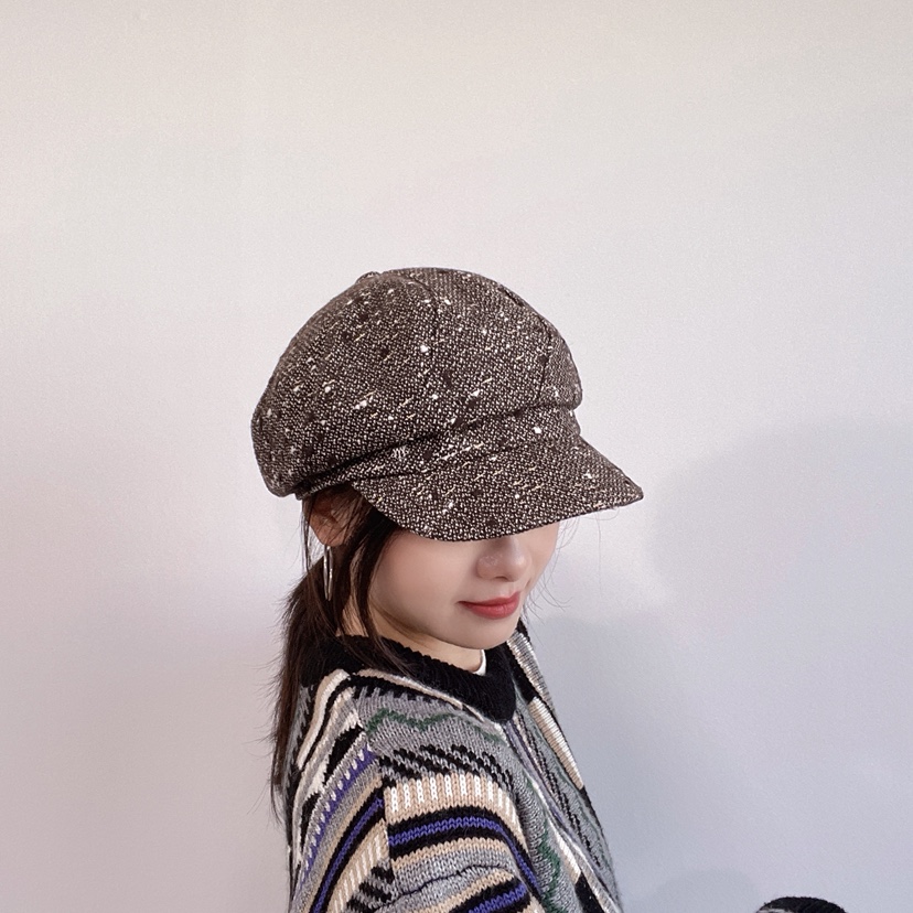 LOVELY HAT東大門代購26秋冬復古雜色鴨嘴帽帽子LOVELY HAT帽子圖色2