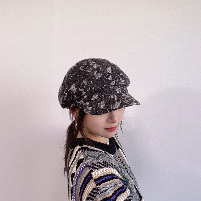 LOVELY HAT韓國直郵26秋冬蕾絲鴨嘴帽 精致甜美風帽子可調節蕾LOVELY HAT帽子
