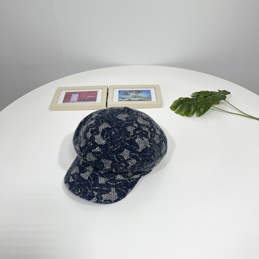 LOVELY HAT韓國直郵26秋冬蕾絲鴨嘴帽 精致甜美風帽子可調節蕾LOVELY HAT帽子圖色3