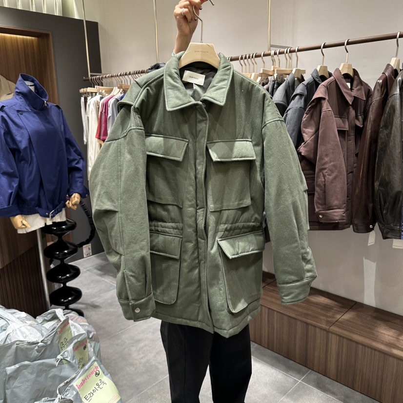 BABYTOUCH東大門直郵26秋冬工裝抽繩收腰棉服短款棉服口袋工裝BABYTOUCH短款棉服圖色1