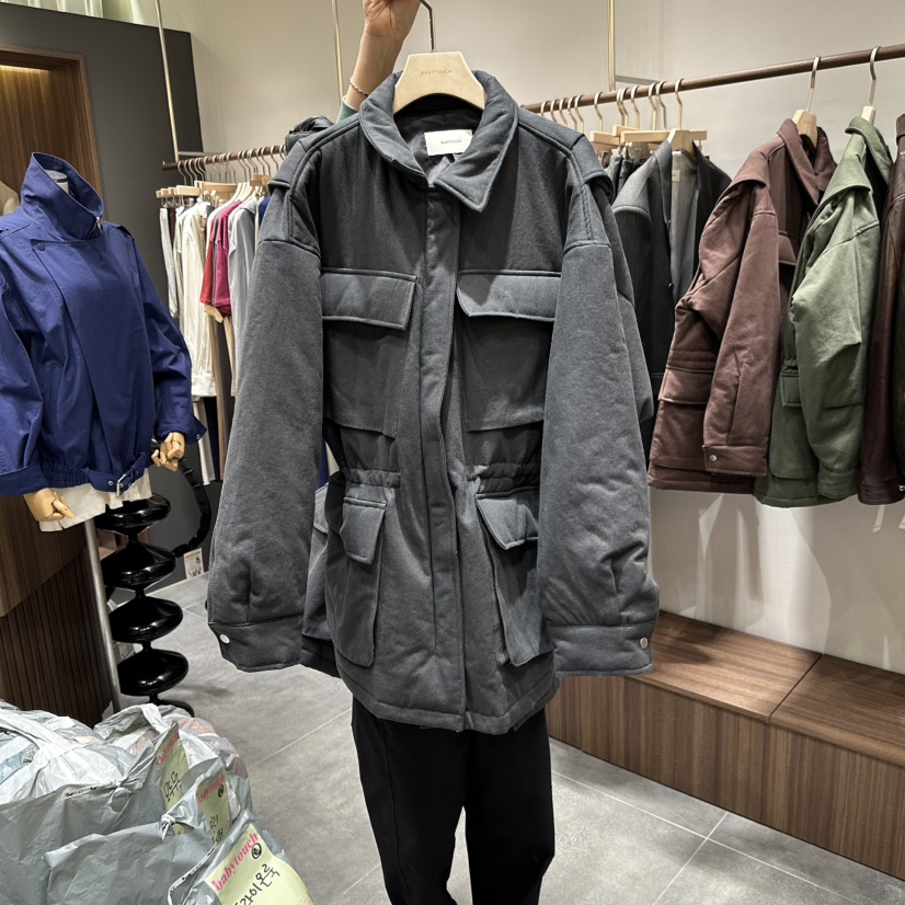 BABYTOUCH東大門直郵26秋冬工裝抽繩收腰棉服短款棉服口袋工裝BABYTOUCH短款棉服圖色3