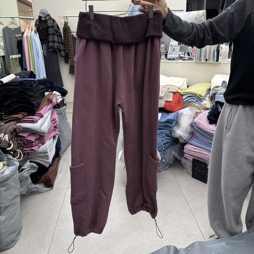 I MFACT東大門代購26秋冬拼接腰頭工裝休閑褲抽繩I MFACT休閑褲