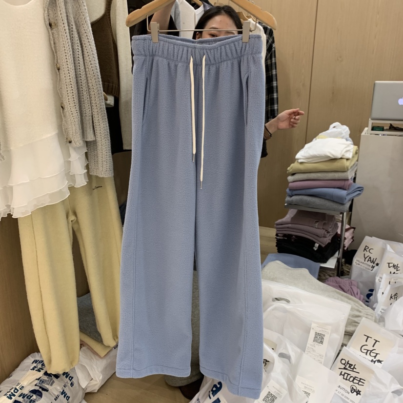 VILLA BUTTON韓國直郵26秋冬蓬松搖粒絨束腳休閑褲可調節口袋VILLA BUTTON休閑褲圖色6